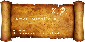 Kapros Patrícia névjegykártya